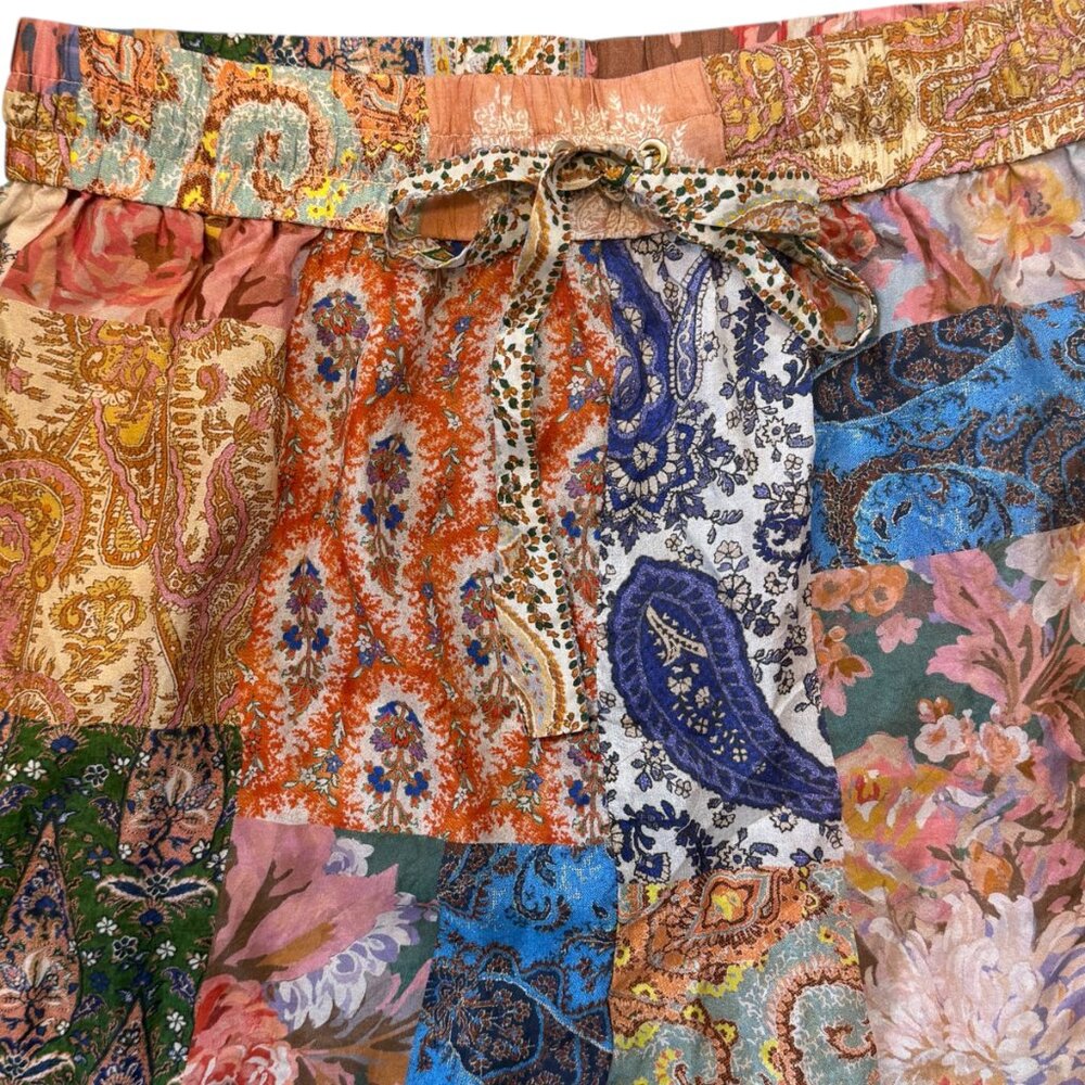 Zimmermann Devi 100% Silk Patchwork Drawstring Wi… - image 3
